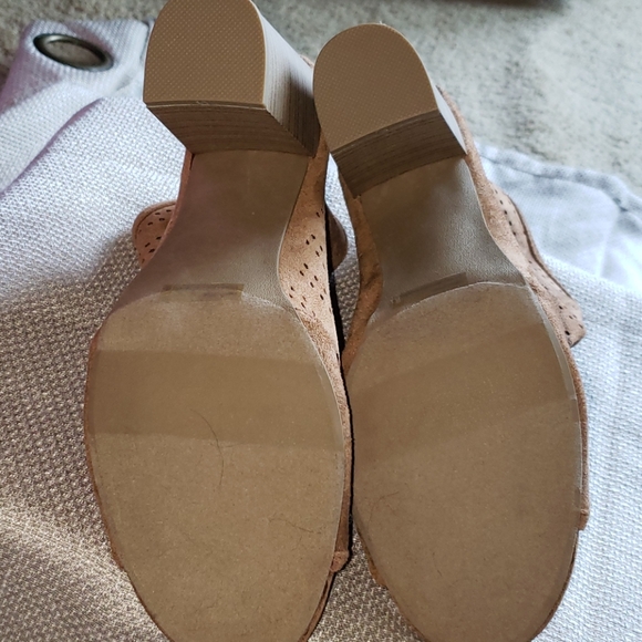 New York & Company Brown Peep Toe Booties with Block Heel - Picture 5 of 6